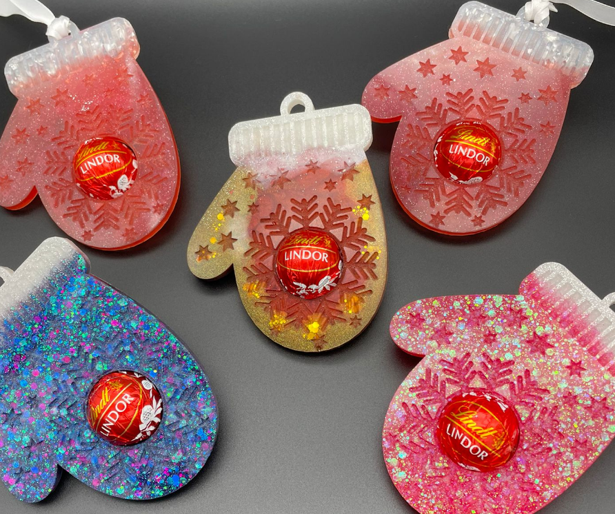 Lindt Ball Christmas Mitten holders-Ornaments