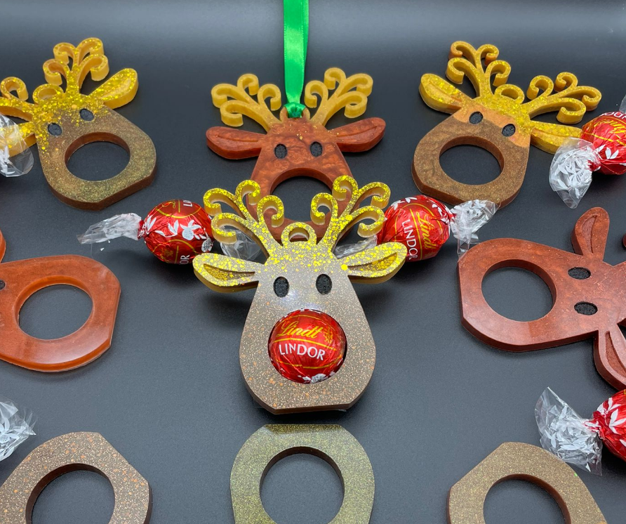 Reindeer Lindt Ball holder-Ornaments