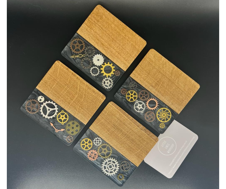 Anthracite Geared Coasters-Coasters