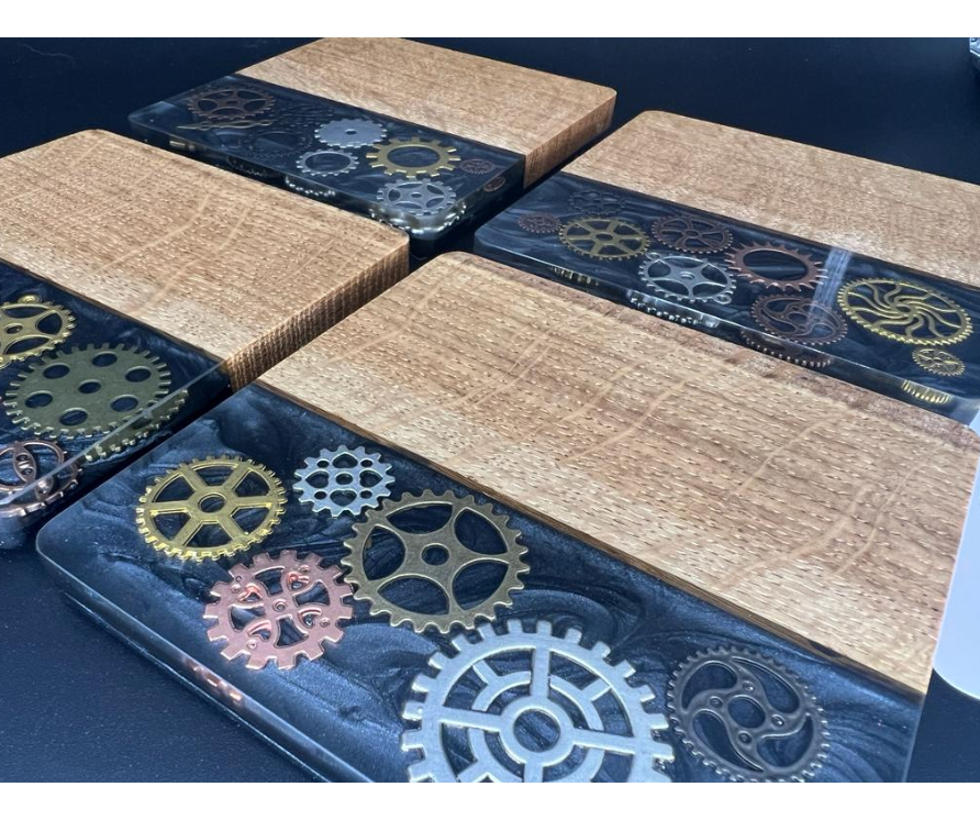 Anthracite Geared Coasters-Coasters