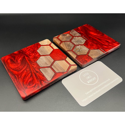 Hexagon Patterned Coasters-<p>Red - Set off 2</p>
